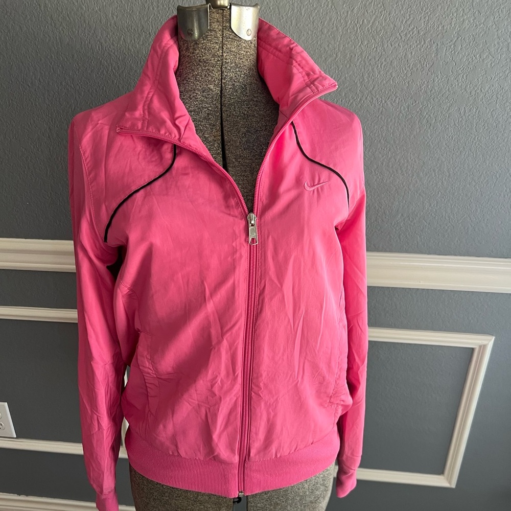 Nike Women's Hot Pink Full-Zip Bomber Jacket Size Medium